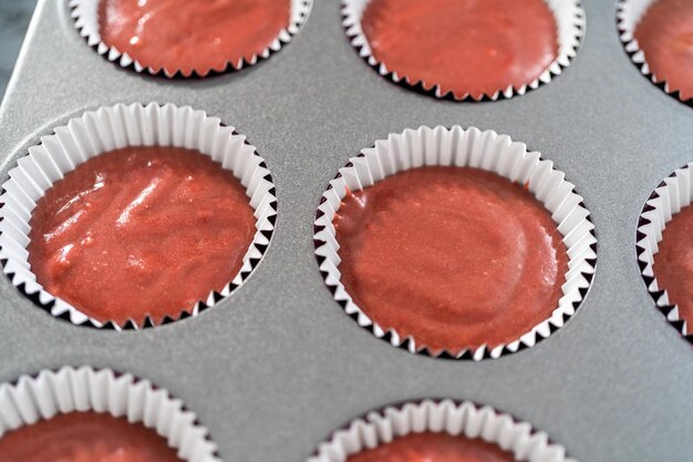 rood fluwelen cupcakes