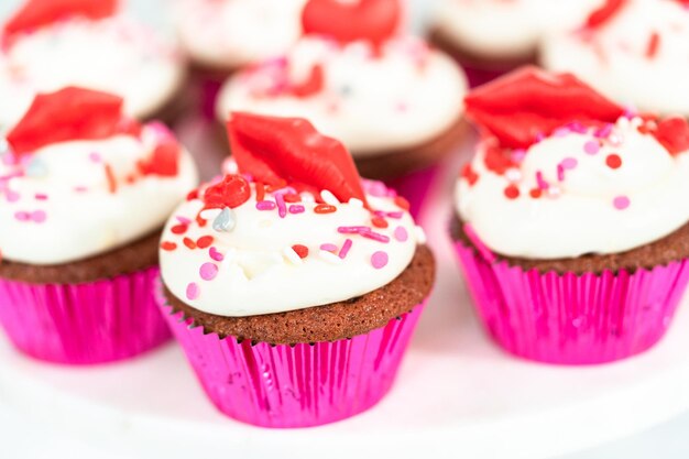 rood fluwelen cupcakes