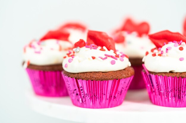 rood fluwelen cupcakes