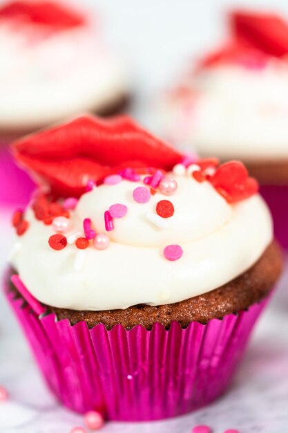 rood fluwelen cupcakes