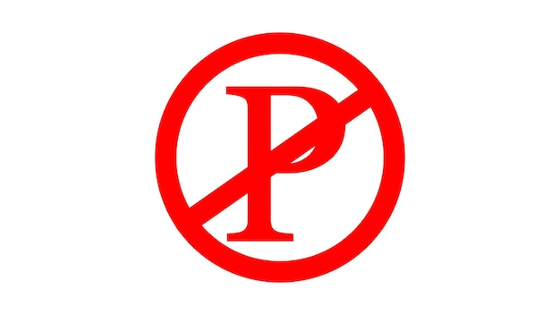 Rood Geen Parkeer symbool op witte achtergrond waardoor parkeerregels gemakkelijk zichtbaar zijnGeen parkeerbord op een witte agtergrond dat een parkeerverbod signaleert