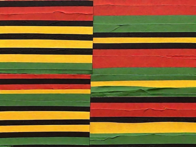 Rood-gele en groene achtergrond in golf als de kleuren van de vlag van de Black History Month
