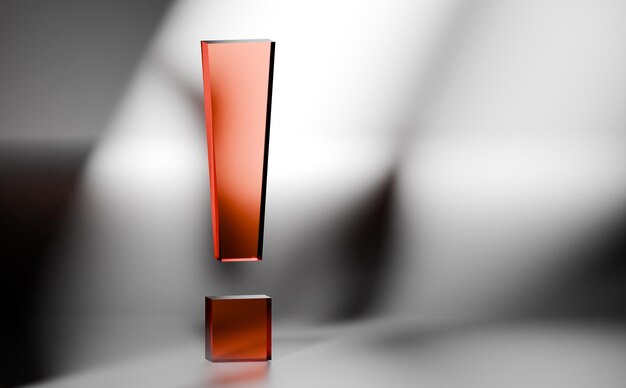 Rood glas uitroepteken