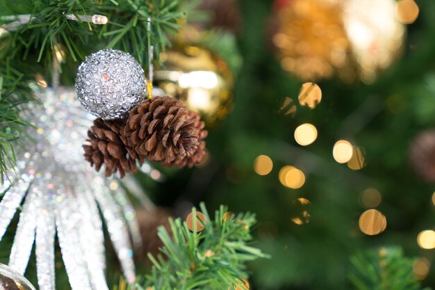 Rood groen goud Bokeh kerstboom