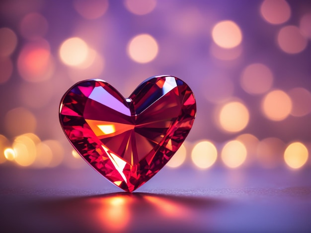 rood hart op een gouden wazige achtergrond bokeh bokeh achtergrond romantische valentines dag diepte o