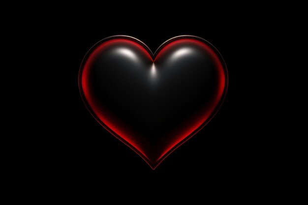 Rood hart op zwart.