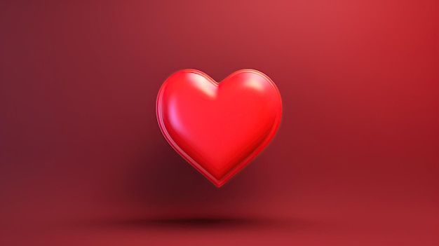 Rood hart Realistische 3D-liefde hartsymbool illustratie