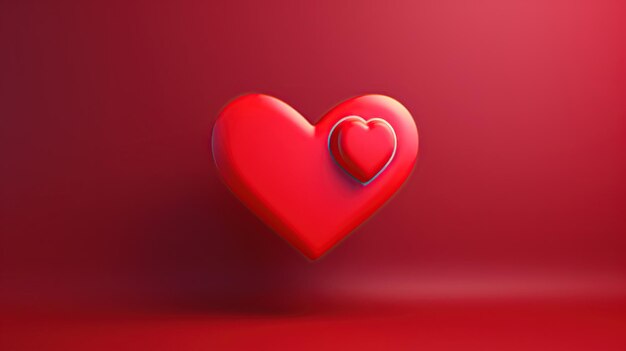 Rood hart Realistische 3D-liefde hartsymbool illustratie