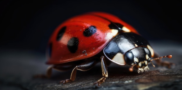 Rood lieveheersbeestje macroschot