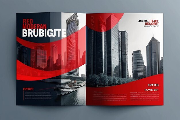 Foto rood modern brochureontwerp corporate business template voor jaarverslag catalogus tijdschrift