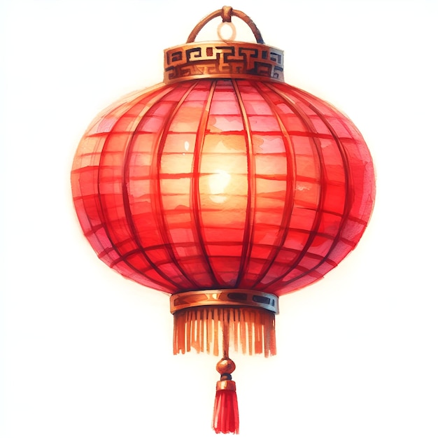 rood papier Chinese lantaarn aquarel stijl illustratie