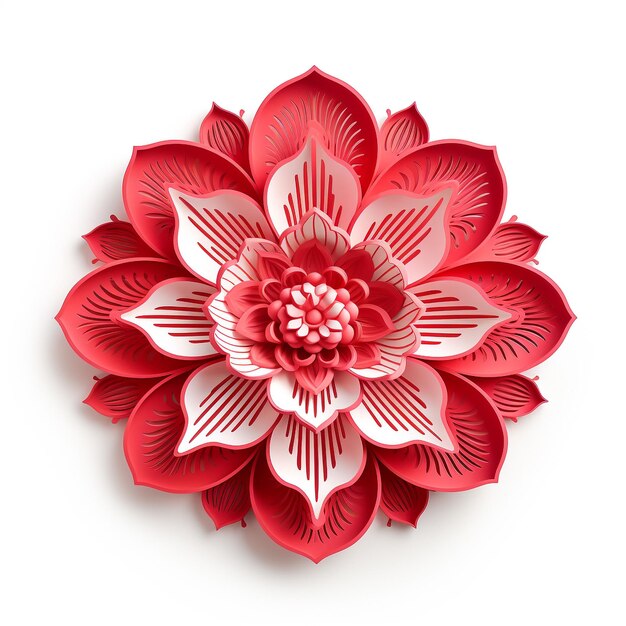 Rood papier snijden Lotus voor Chinees Nieuwjaar