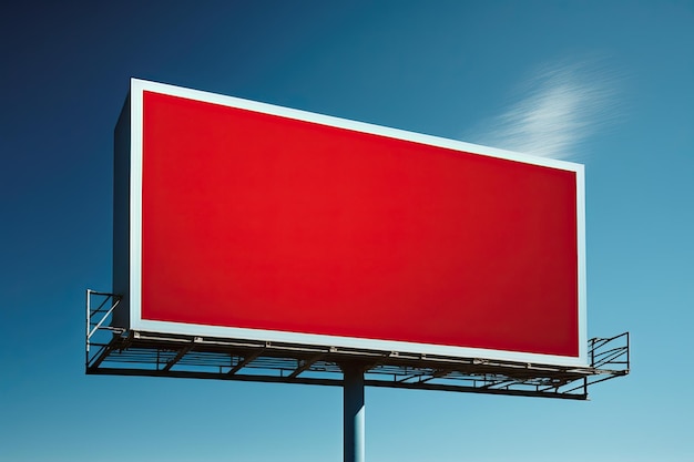 Rood reclamebord op een blauwe hemel Generatieve AI