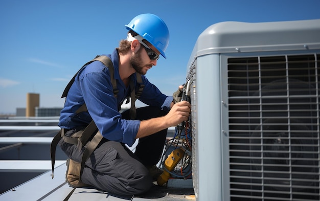 Roof air conditioning technician