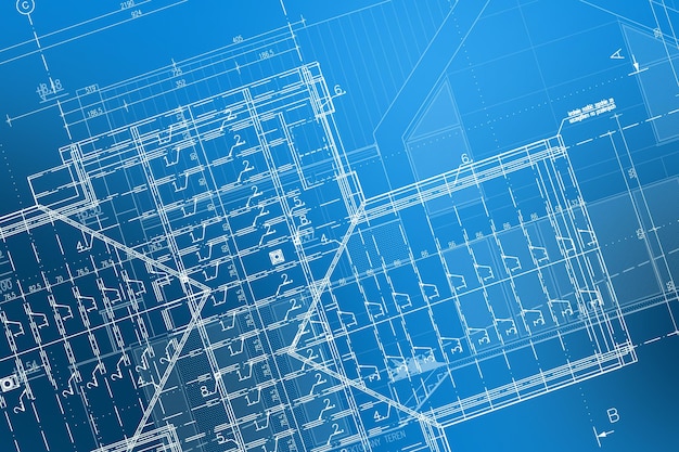 Photo roof construction blueprint