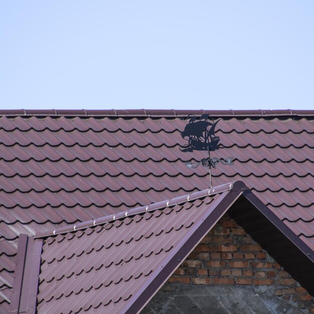 Photo the roof of corrugated sheet