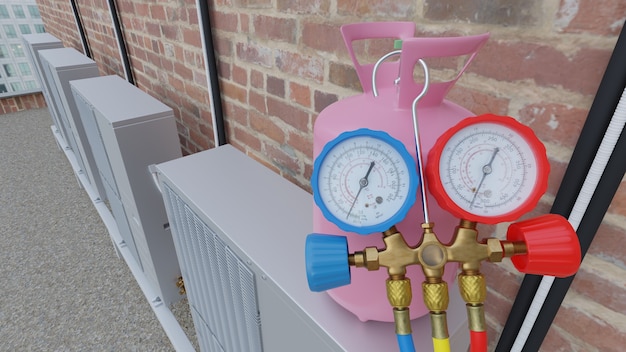 roof pressure gauges 3d render