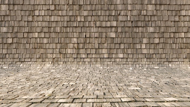 Roof slate studio scene, closeup and top view of old roof slate background