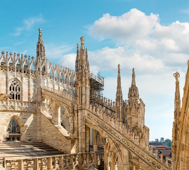 Roof terraces of Milan Cathedral Lombardia Italy