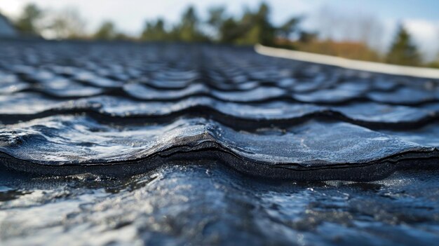 a roof with a black mark on it