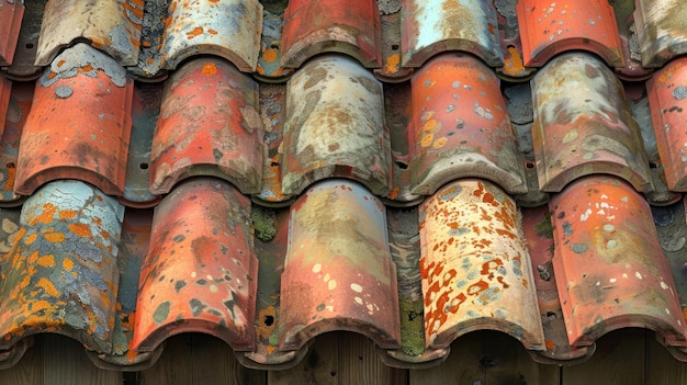 a roof with visible signs of rust The rust has oxidized the metal surface creating a textured