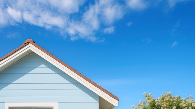青い空を背景にした家の屋根 ⁇ 