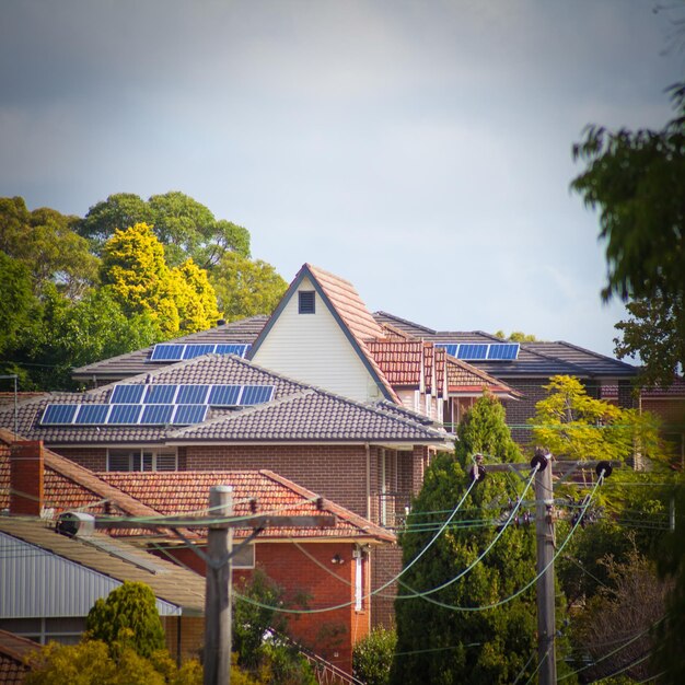 Photo rooftop solar panels