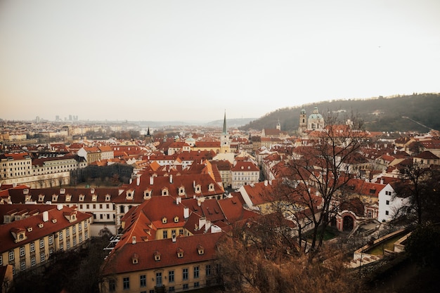 Photo rooftop view over historical center of prague, czech republic, eu.