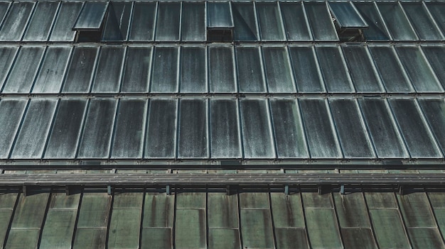 Rooftop with rectangular shaped windows