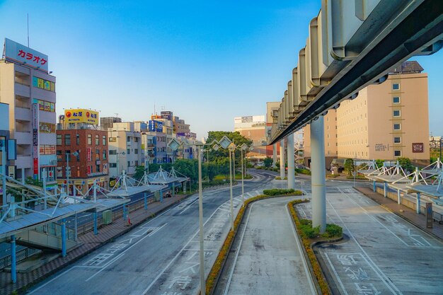 Photo rooftops of shonan monorail and ofuna