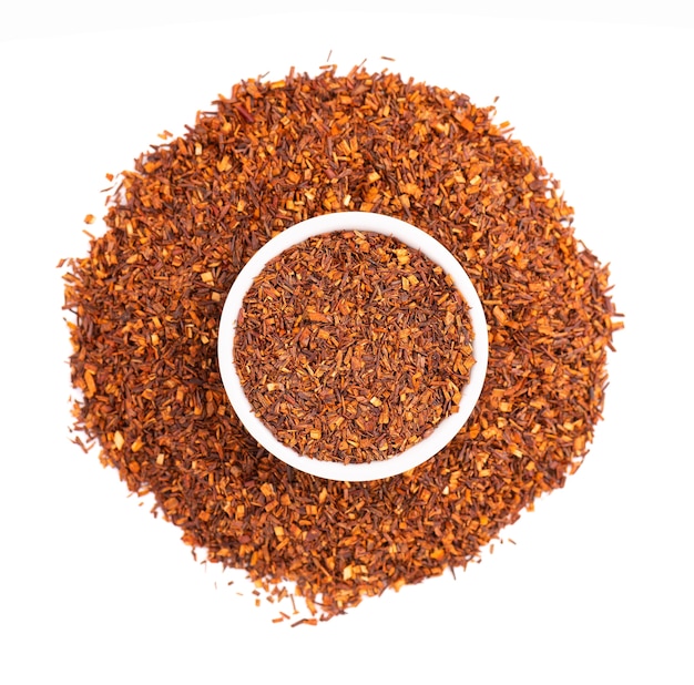 Rooibos tea isolated on white