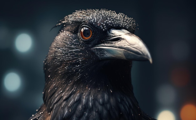 Rook bird portrait close up