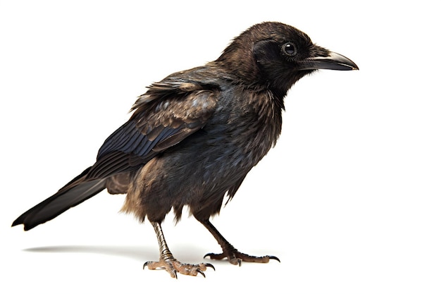 백색 바탕에 고립된 Corvus cornix