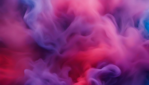 Rook en mist in contrasterende levendige roodblauwe en paarse kleuren