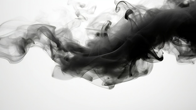 Rook op een effen witte achtergrond in zwart en wit