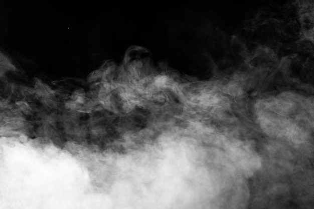 Rook op zwarte achtergrond witte rook textuur