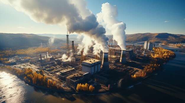 Foto rook uit de fabriek