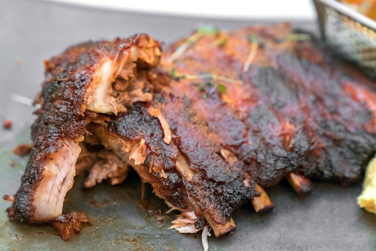 Foto rook varkensvlees rib bbq