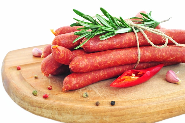 Rookworst met rozemarijn peperkorrels en knoflook