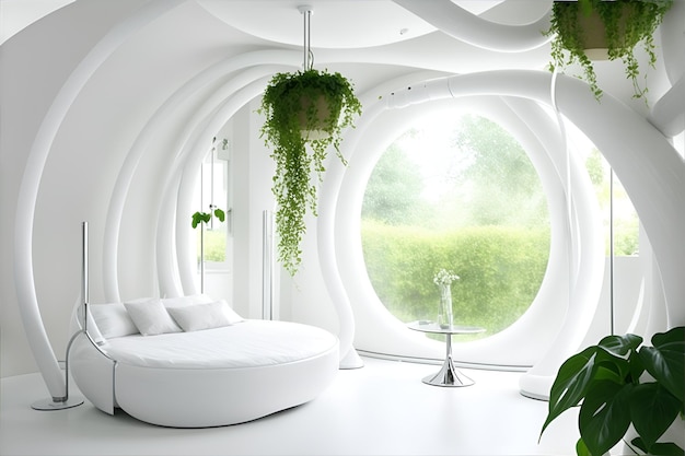 A room adorned with curved tubes