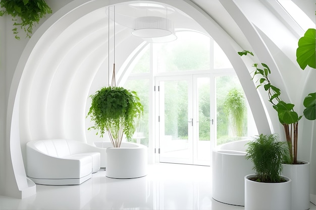 A room adorned with curved tubes