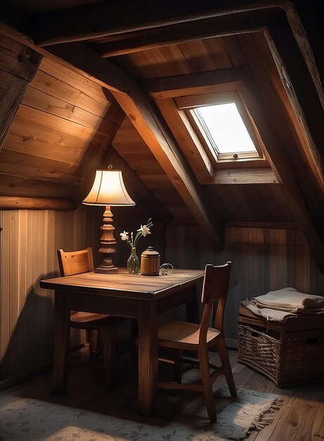 room in the attic of the house