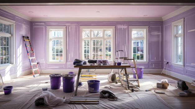 A Room Being Repainted in a Bright and Inviting Color