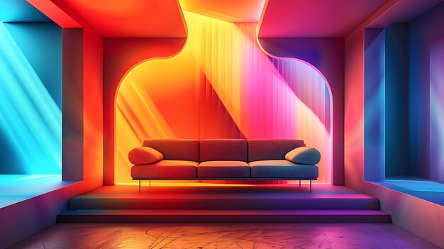 Photo room decor redefined embrace vibrant neon colors and futuristic cyberpunk interior design