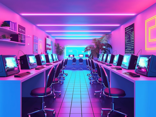 Photo room decor redefined embrace vibrant neon colors and futuristic cyberpunk interior design