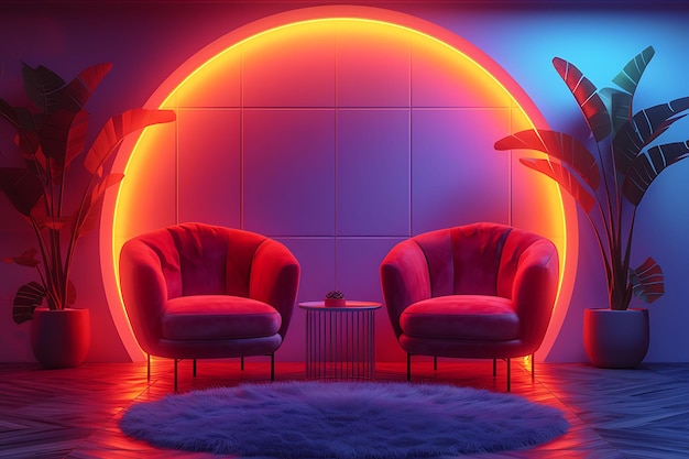 Photo room decor redefined embrace vibrant neon colors and futuristic cyberpunk interior design