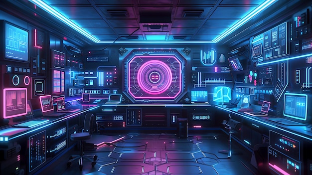 Photo room decor redefined embrace vibrant neon colors and futuristic cyberpunk interior design