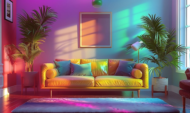 Room Decor Redefined Embrace Vibrant Neon Colors and Futuristic Cyberpunk Interior Design