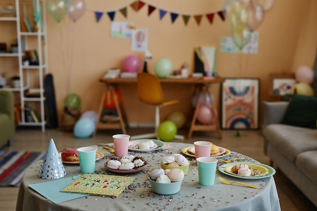 Room decorated for birthday party