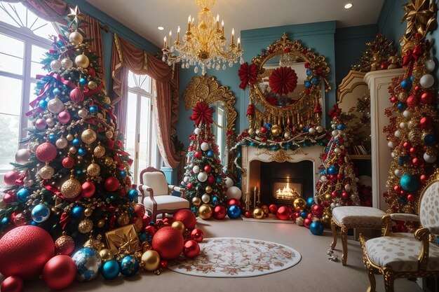 Room decorated with ornaments